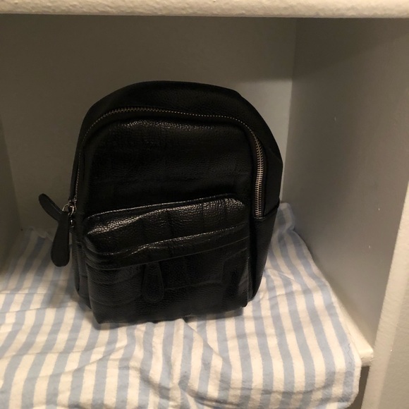 Mini Leather Black Backpack - Picture 1 of 5
